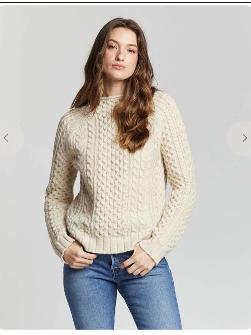 PENDLETON SHETLAND FISHERMAN SWEATER- BIRCH HEATHER- Size M